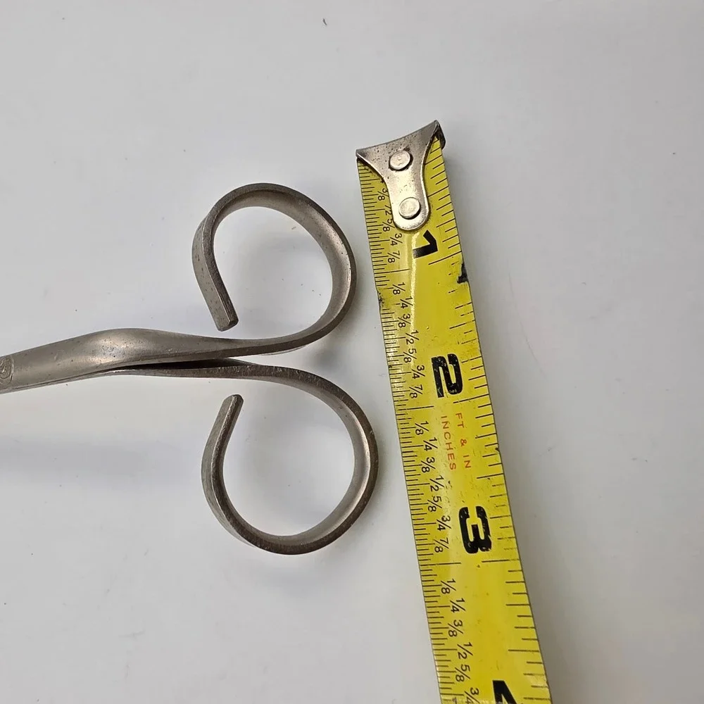 Wickman Silver Tone Metal Candle Wick Trimmer Snuffer Scissor Style Scroll